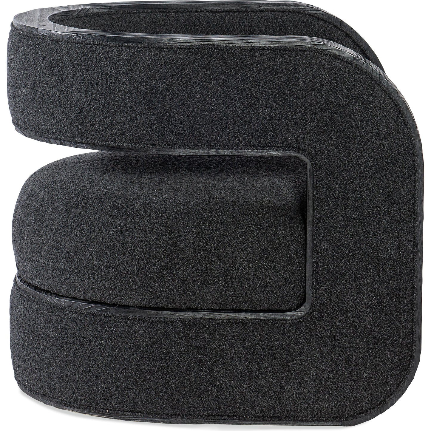 003 SI-1959542 | Additional Silo | Burke Accent Chair by Hooker Furniture in wolf ebony and charred black. Made from pine veneers, fabric in a modern style.