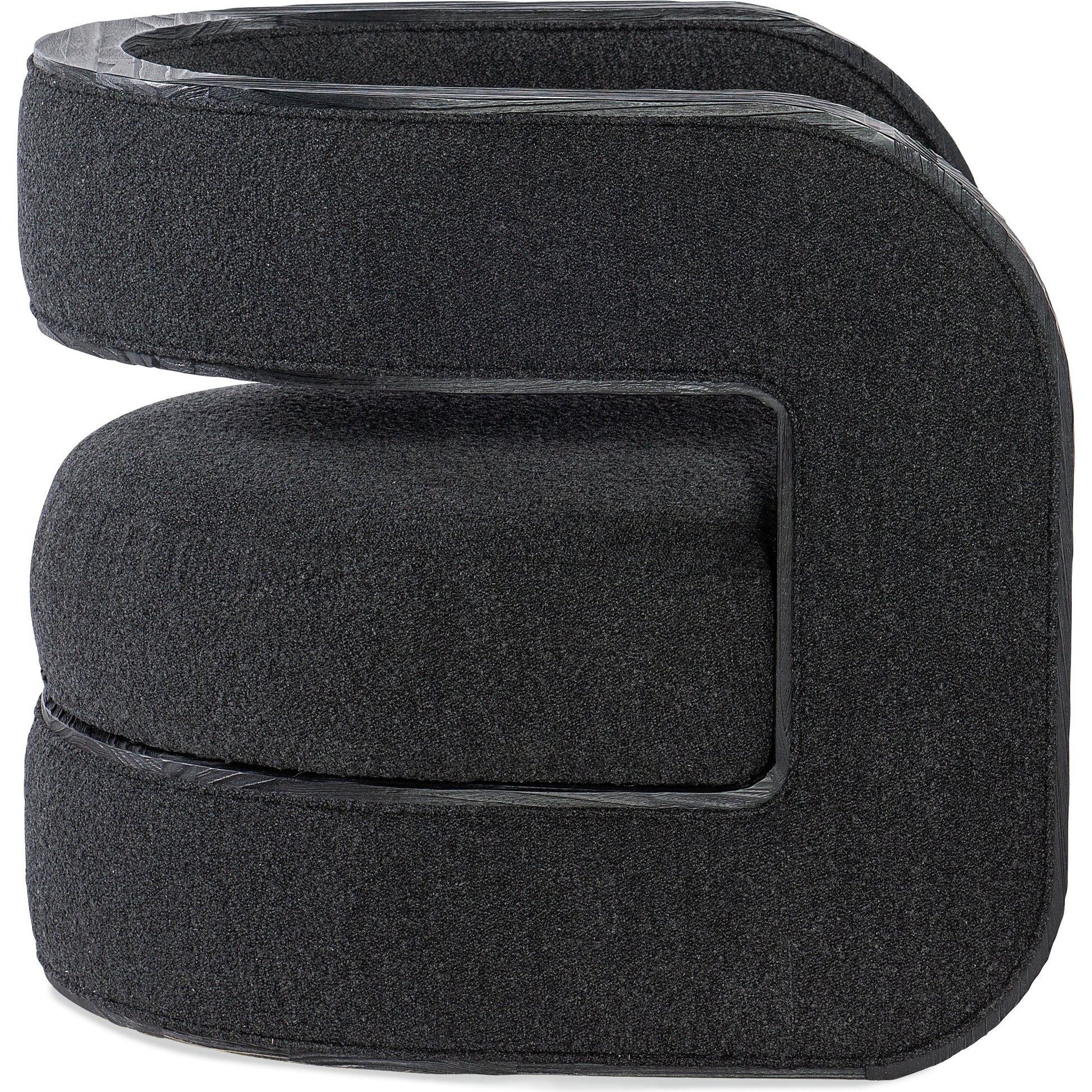 Burke Accent Chair by Hooker Furniture in wolf ebony and charred black. Made from pine veneers, fabric in a modern style.