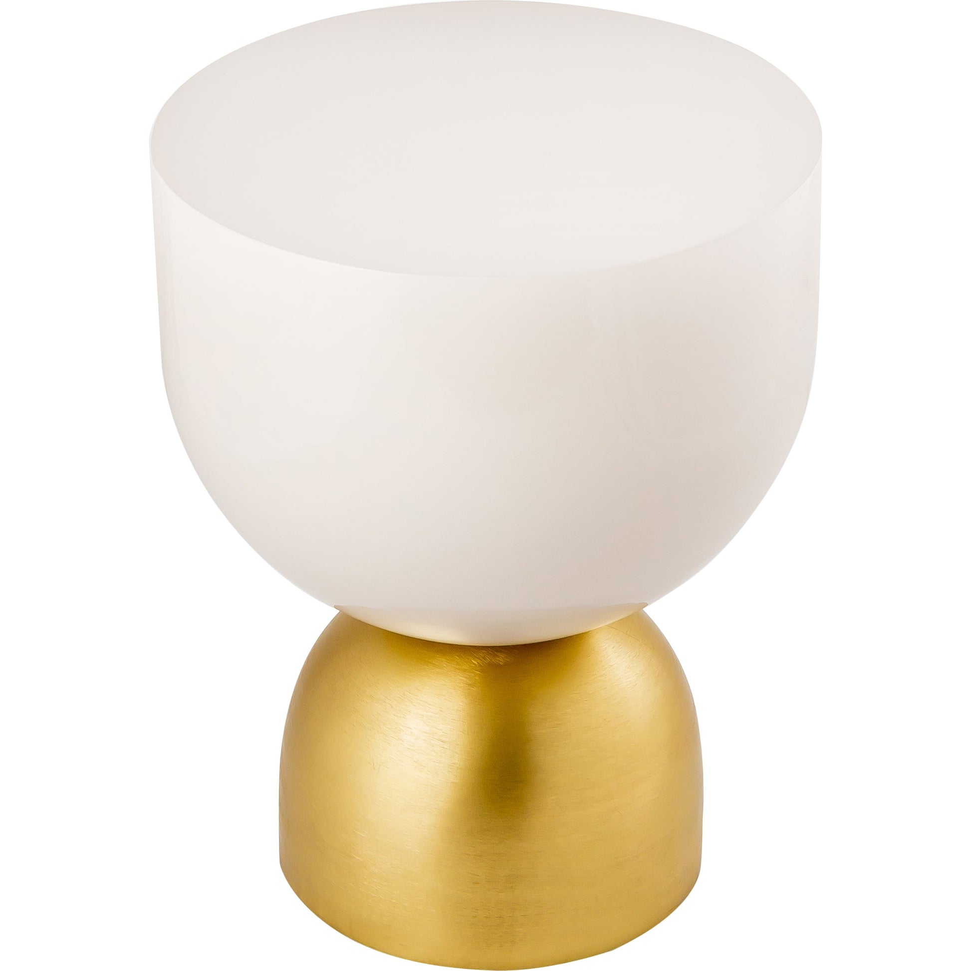 Calista Side Table by Pasargad Home in ivory, brass. Made from iron in a modern style.