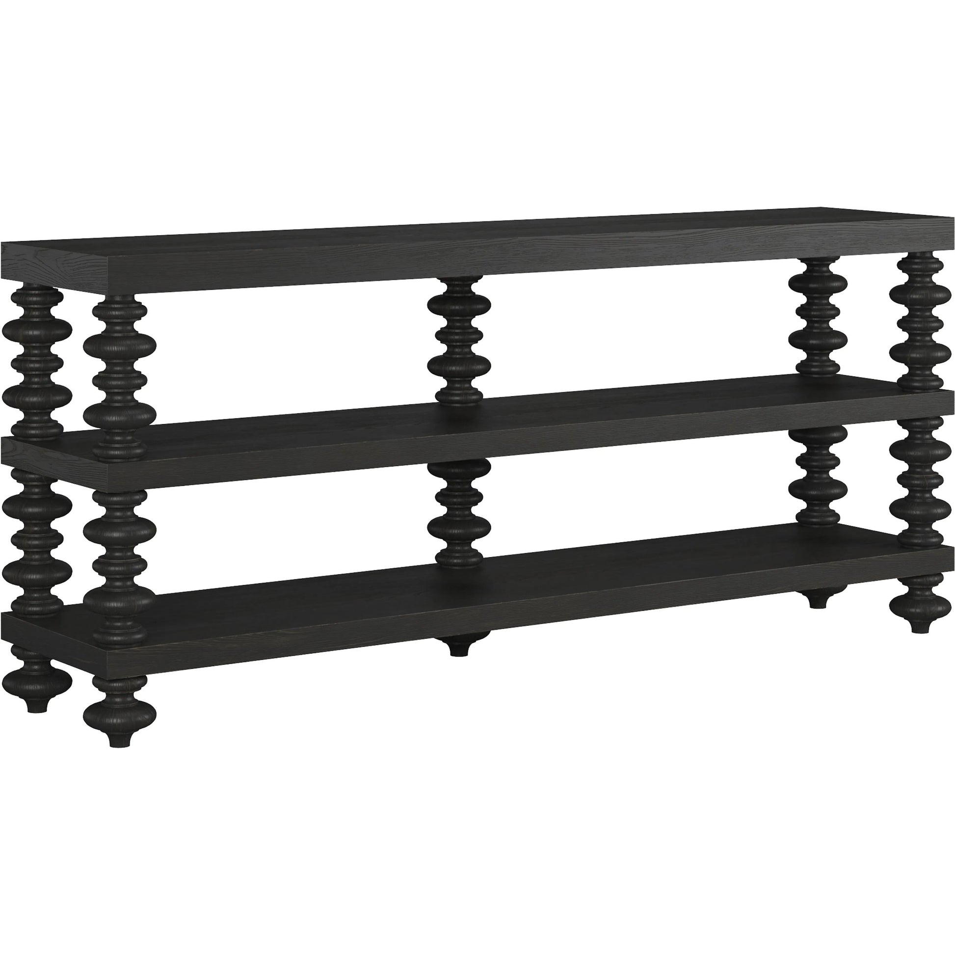 Atrium Console Table by A.R.T. Furniture in hand rubbed black, undertones of brown. Made from unique in a traditional style.