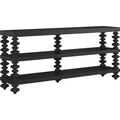 Atrium Console Table by A.R.T. Furniture in hand rubbed black, undertones of brown. Made from unique in a traditional style.