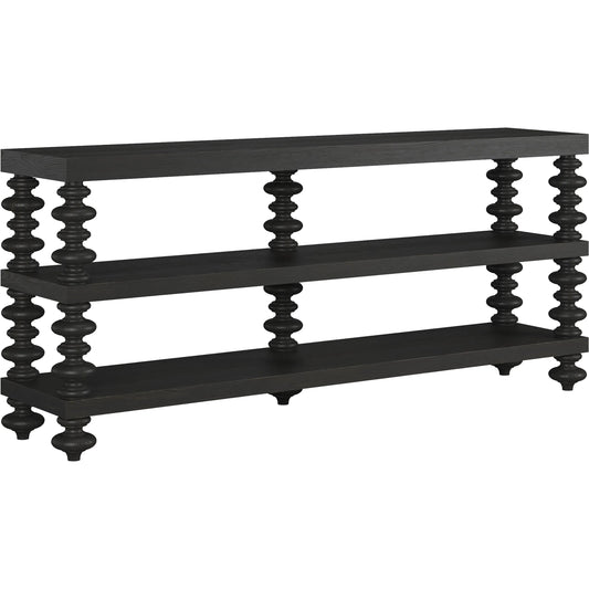 Atrium Console Table by A.R.T. Furniture in hand rubbed black, undertones of brown. Made from unique in a traditional style.