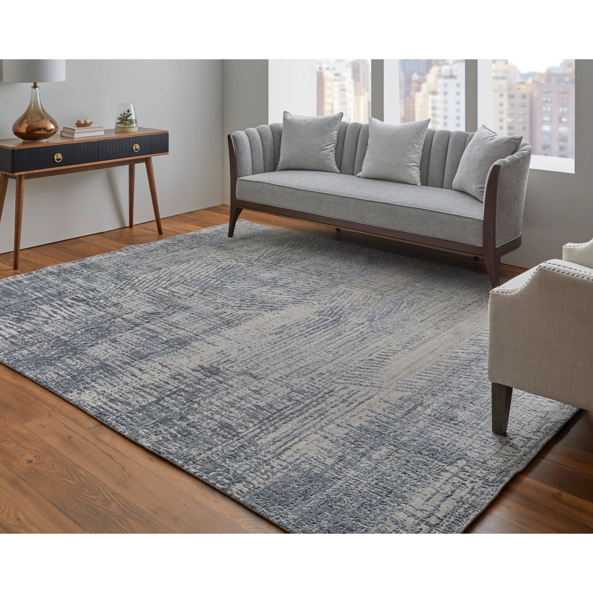 Eastfield Rug - 69AIF by Feizy in blue, ivory, gray. Made from wool, viscose in a unique style.