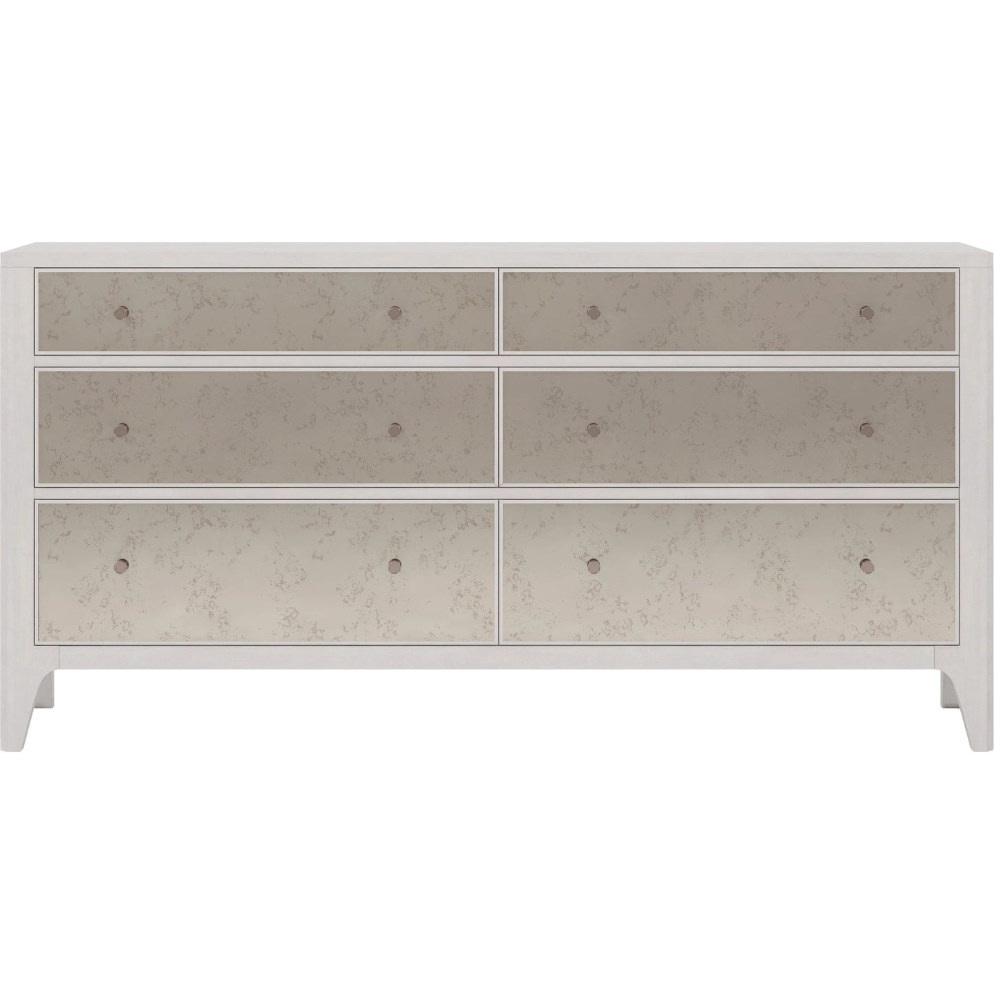 002 SI-2155789 | Additional Silo | Mezzanine 6 Drawer Mirrored Dresser by A.R.T. Furniture in dove gray. Made from parawood, poplar solids, maple veneer, mirror in a modern style.