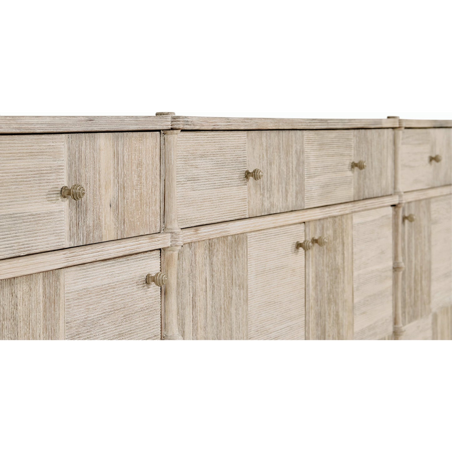 005 SI-1991109 | Closeup | William Yeoward Bywater Credenza by Jonathan Charles in washed acacia. Made from acacia in a modern style.