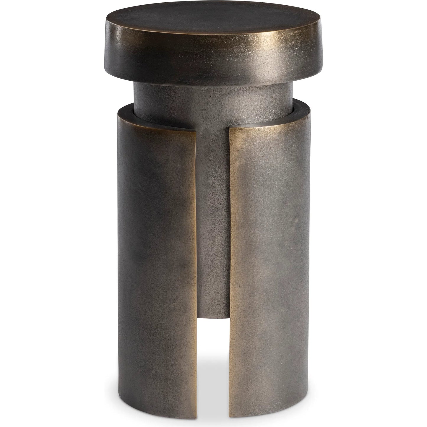 001 SI-2513403 | Primary Silo | Avi Accent Table by Bernhardt in blackened brass. Made from metal in a modern style.