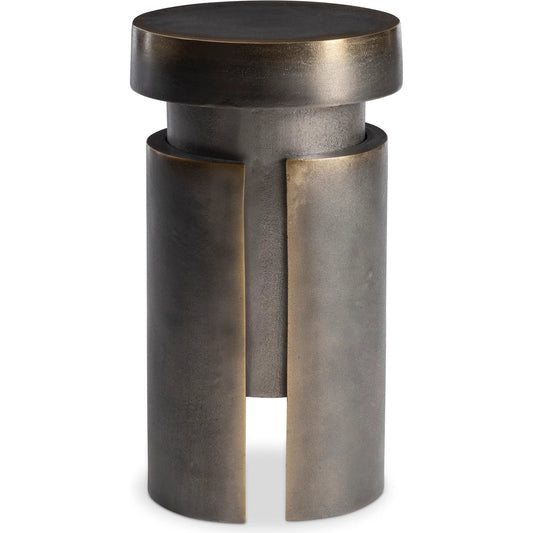 Avi Accent Table by Bernhardt in blackened brass. Made from metal in a modern style.