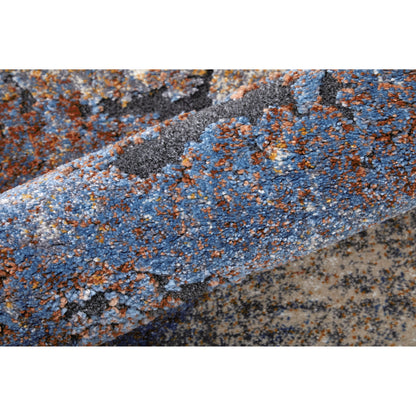 Gilmore Color Block Rug - 39MKF by Feizy in blue, ivory, taupe. Made from polypropylene in a unique style.