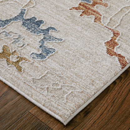 Pasha Transitional & Botanical Rug - 39M8F by Feizy in ivory, blue, gold. Made from polyester in a unique style.