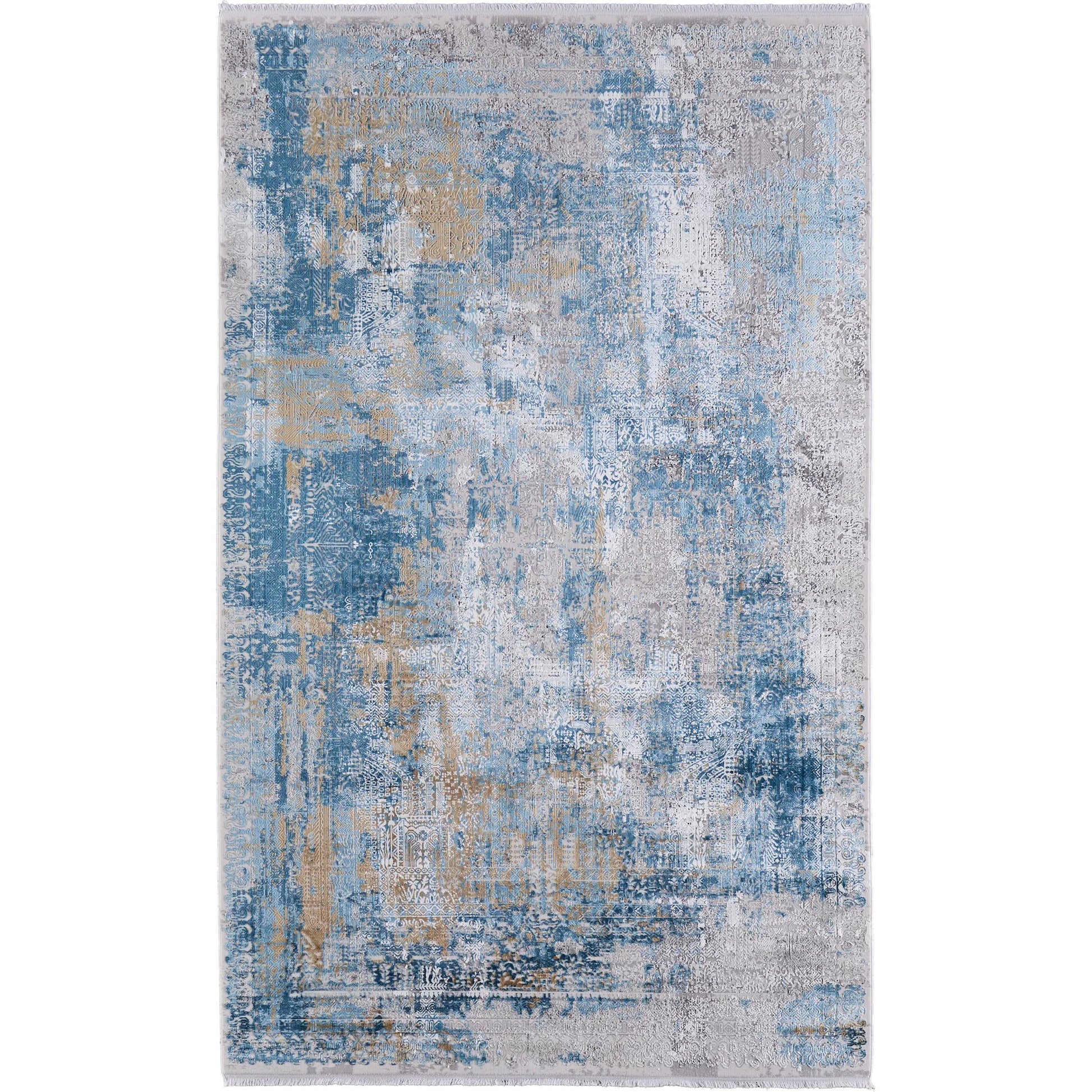 Cadiz Rug - 3890F by Feizy in blue, gray, gold. Made from viscose, acrylic in a unique style.