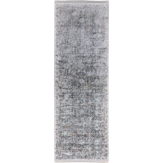 Sarrant Transitional Damask Rug - 3965F by Feizy in gray, silver, tan. Made from viscose, polyester in a unique style.