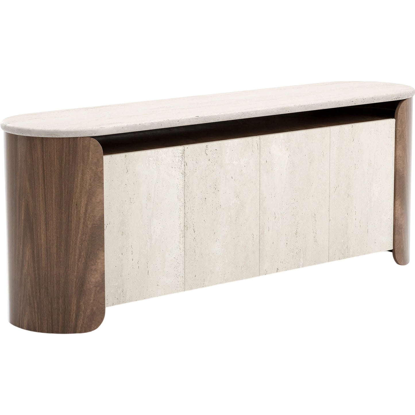 001 SI-2462216 | Primary Silo | Fleur Open Sideboard by Caracole in porcini. Made from unique in a transitional style.