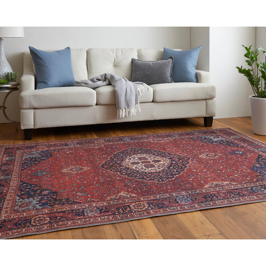 Rawlins Transitional Rug - 39HDF by Feizy in red, blue, tan. Made from 100% polyester chenille in a unique style.