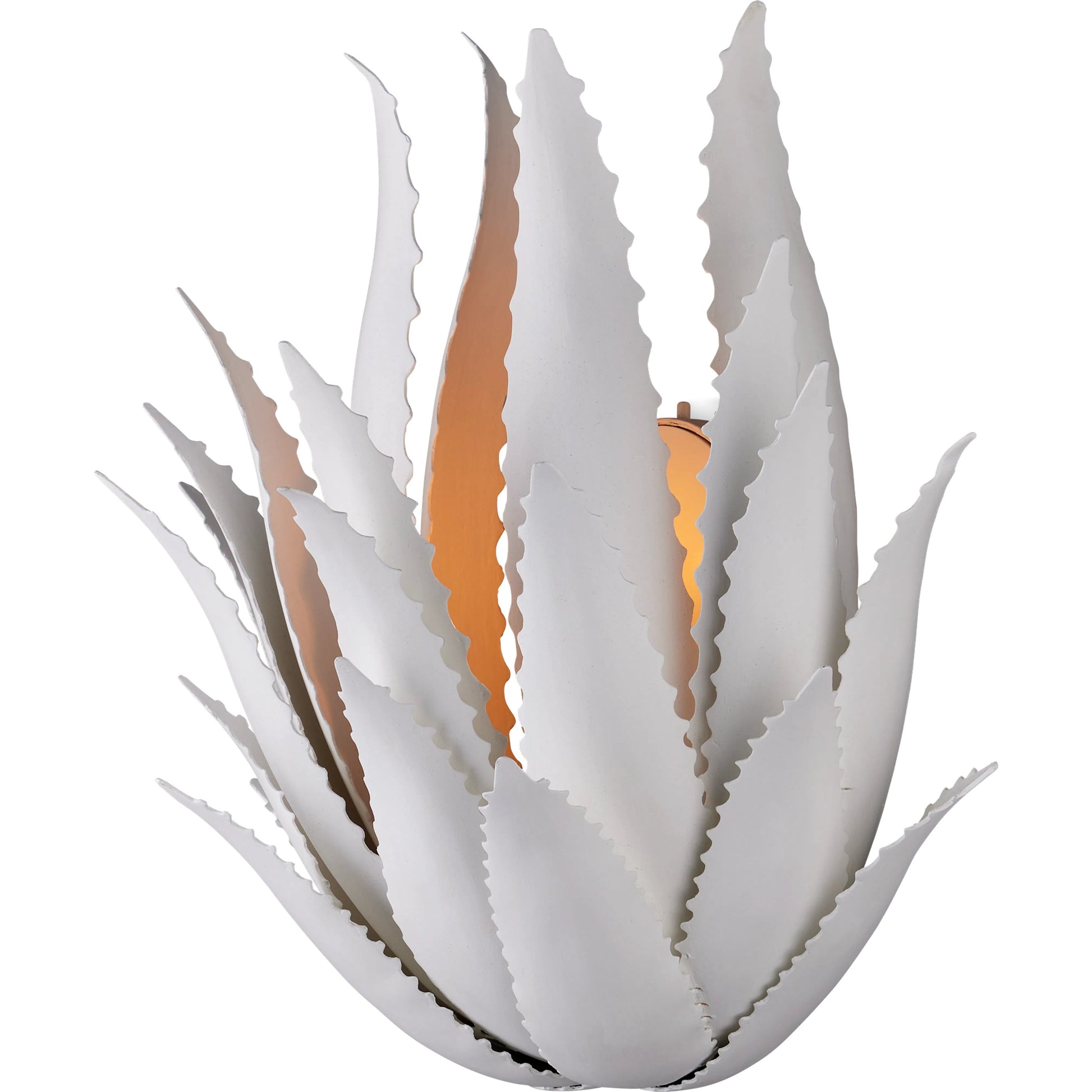Agave Wall Sconce by Currey and Company in gesso white. Made from wrought iron in a modern style.