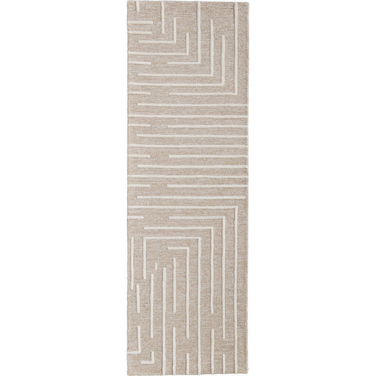 Fenner Transitional Geometric Rug - T10T8003 by Thom Felicia by Feizy Rugs in taupe, ivory. Made from wool in a unique style.
