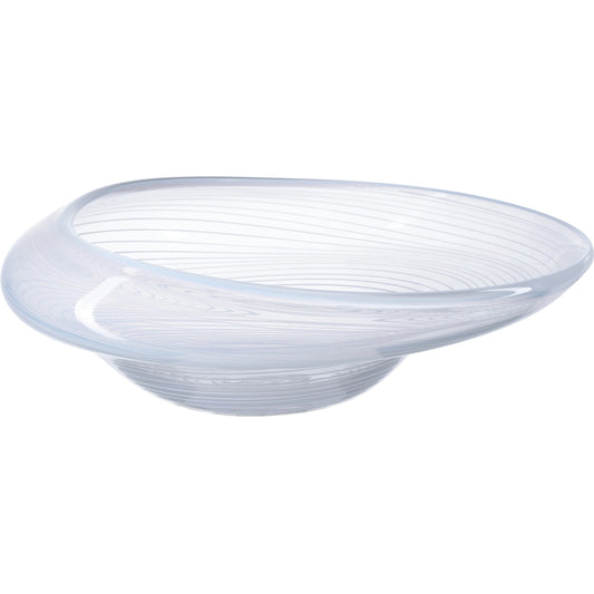 Bonaventure Bowl by Currey and Company in gray and white, clear. Made from glass in a unique style.