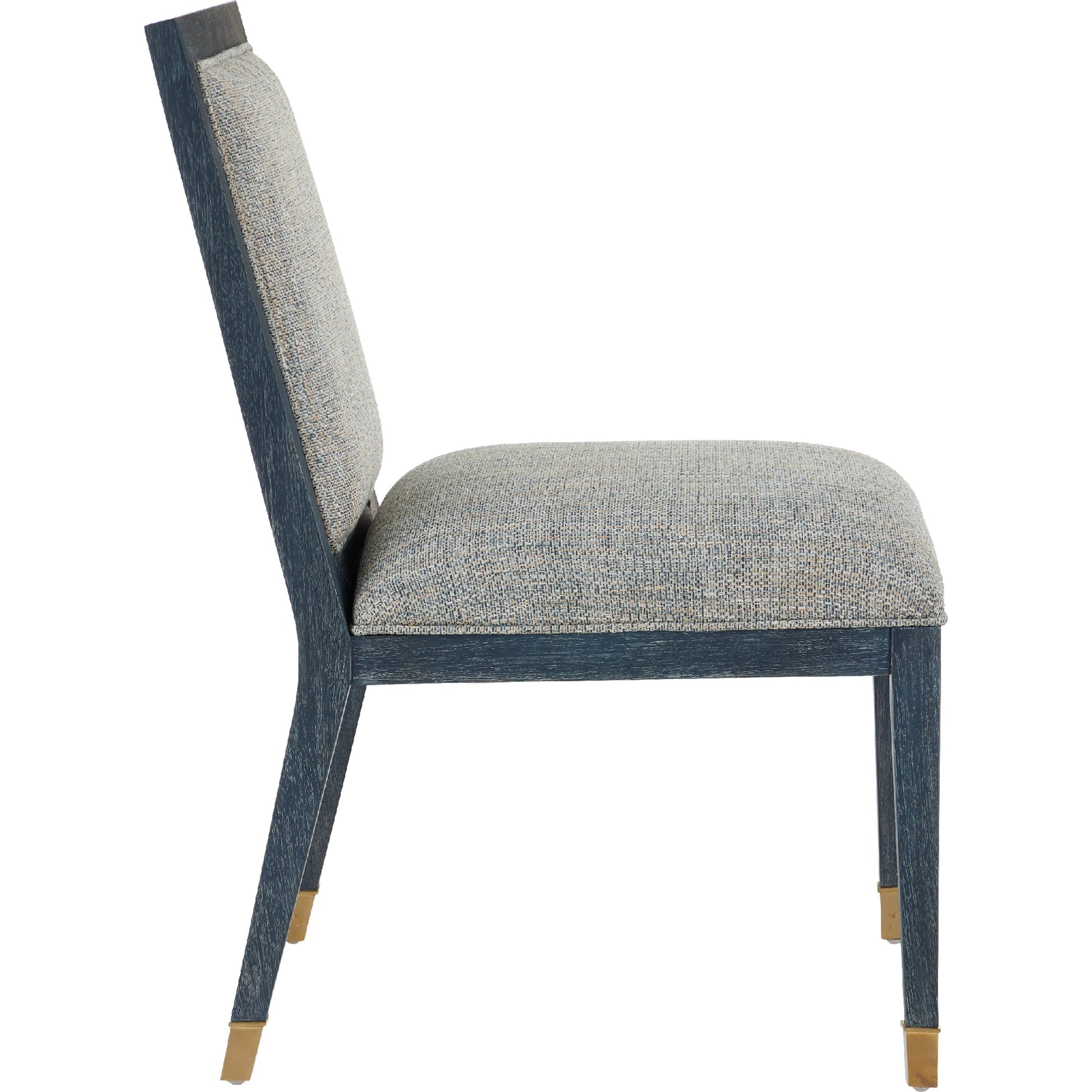 Santos Side Chair by Currey and Company. Made from mahogany, rattan, brass in a modern style.
