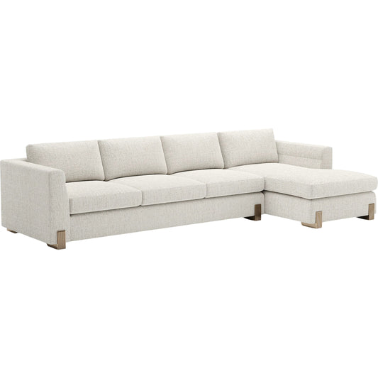 Counter Balance Chaise Sectional by Caracole in brushed gold. Made from metal in a transitional style.