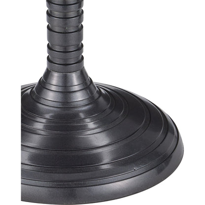 Erno Accent Table by Currey and Company in black nickel, clear. Made from cast aluminum, glass in a modern style.