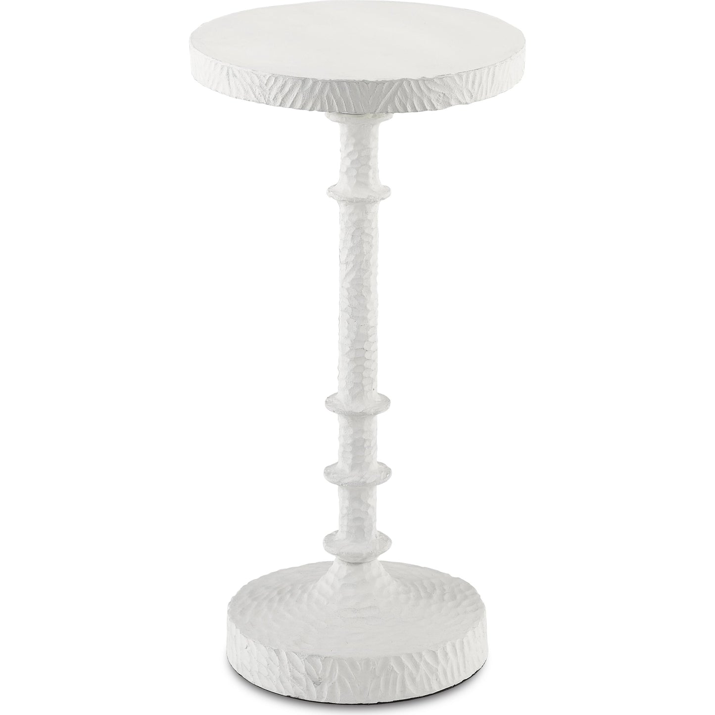 001 SR-823578 | Primary Silo | Gallo Drinks Table by Currey and Company in gesso white. Made from cast aluminum in a transitional style.