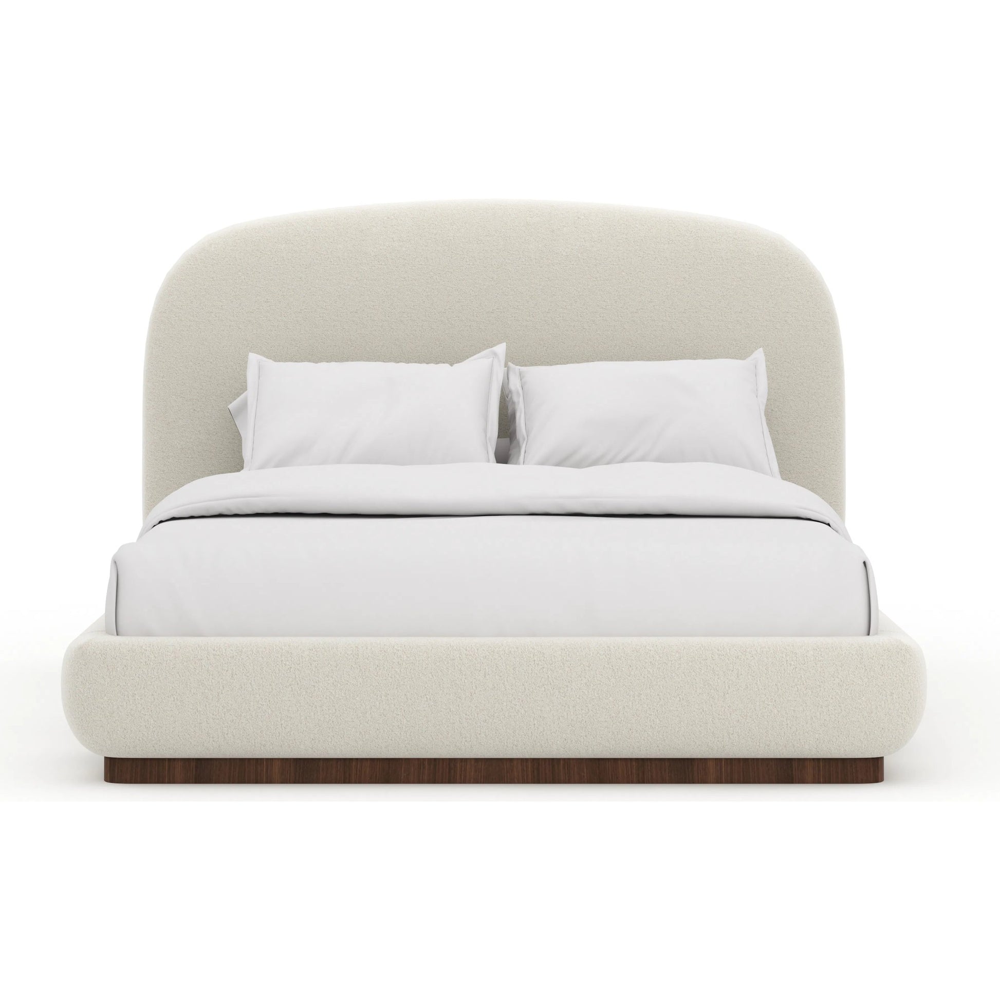 Botero Bed by Caracole in ivory and retro walnut. Made from unique in a transitional style.