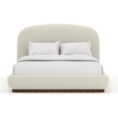 Botero Bed by Caracole in ivory and retro walnut. Made from unique in a transitional style.