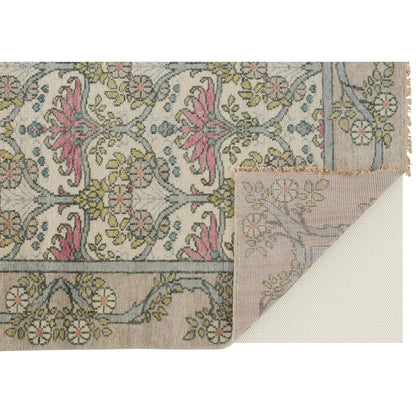 Beall Traditional & Botanical Rug - 6714F by Feizy in ivory, pink, green. Made from wool in a unique style.