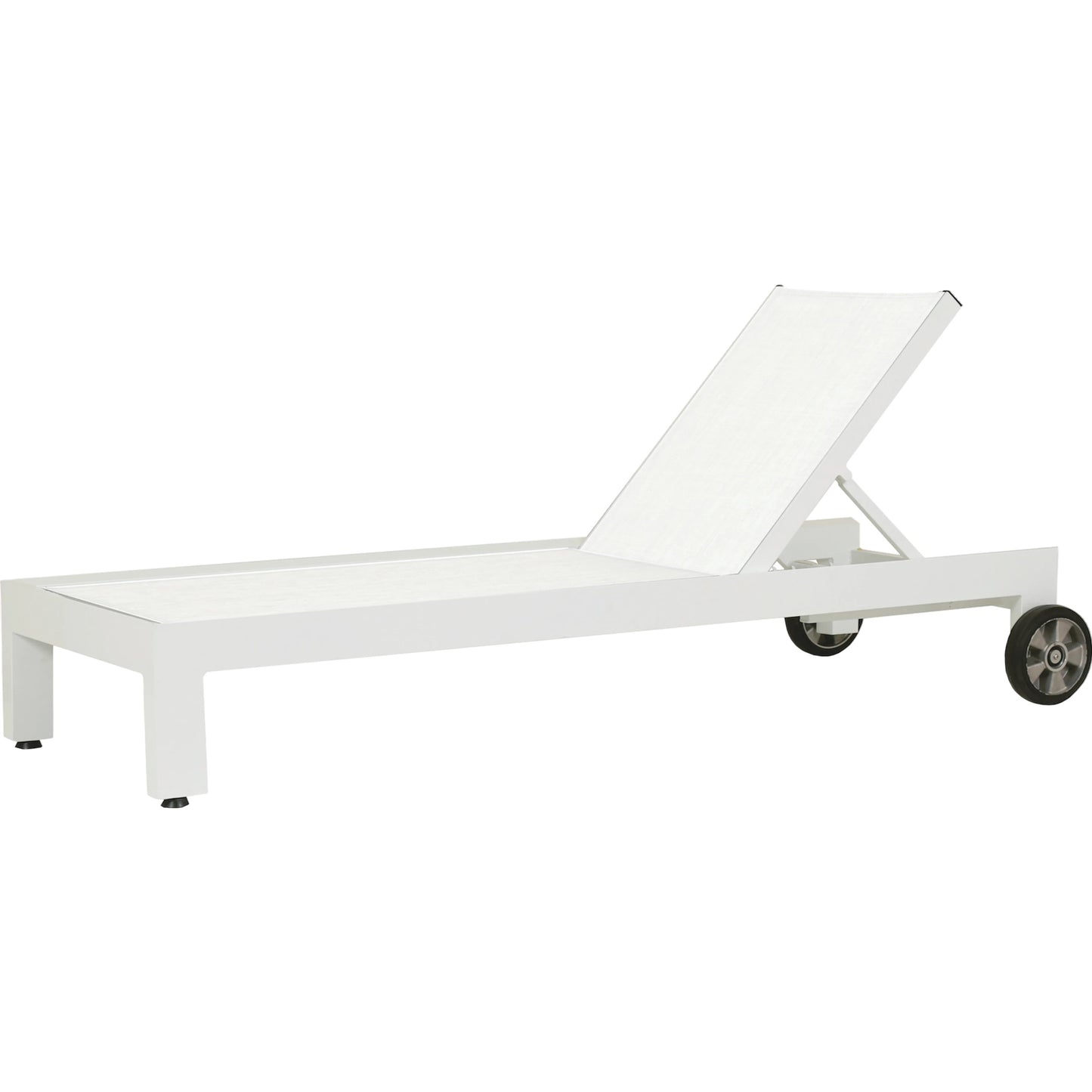 001 SI-2167140 | Primary Silo | Newport Outdoor Adjustable Sling Chaise by Sunset West in frost. Made from aluminum in a modern style.