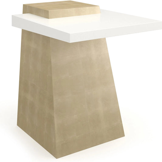 Plank Side Table by Caracole in oracle and almond milk, oracle. Made from unique in a unique style.