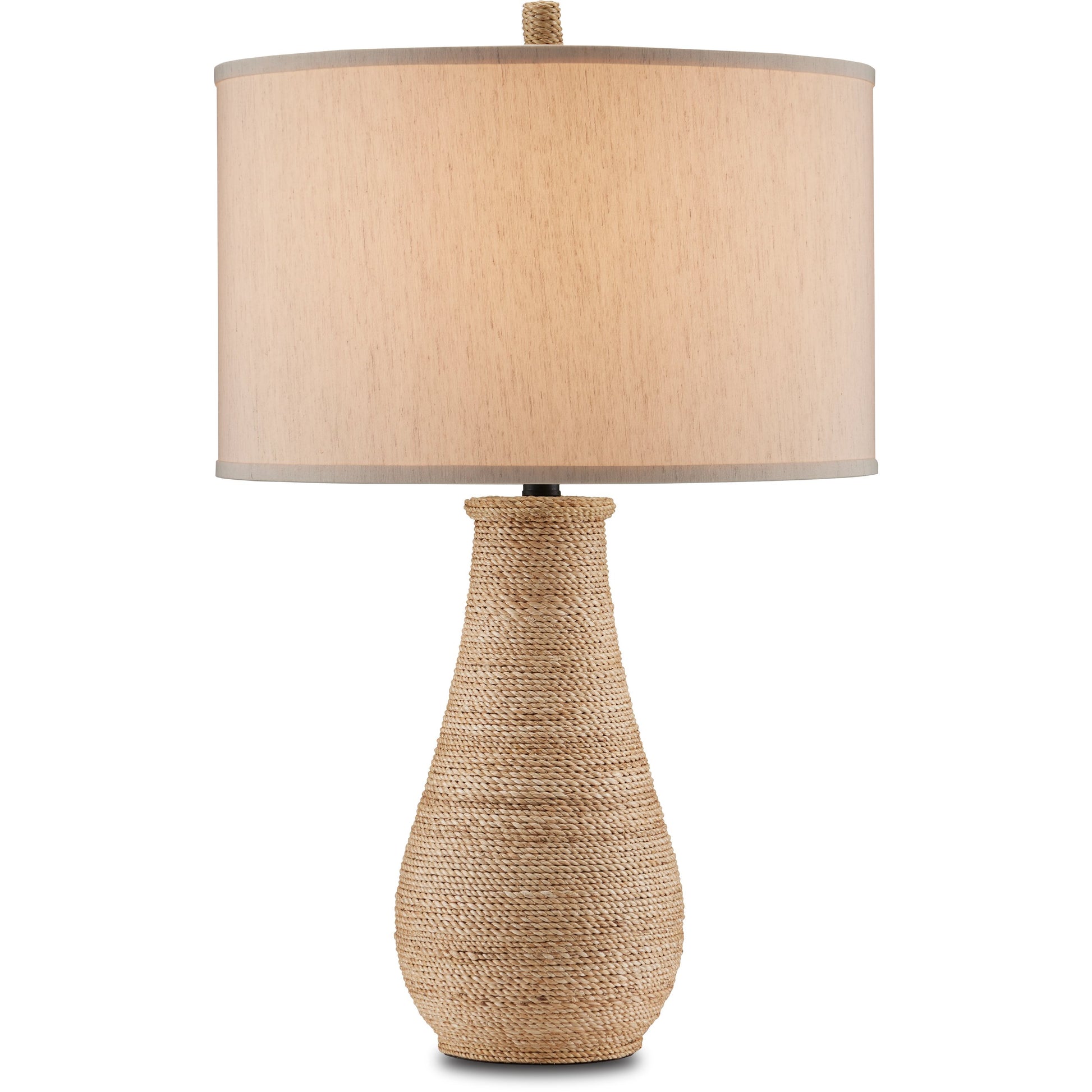 Joppa Table Lamp by Currey and Company. Made from abaca rope in a modern style.