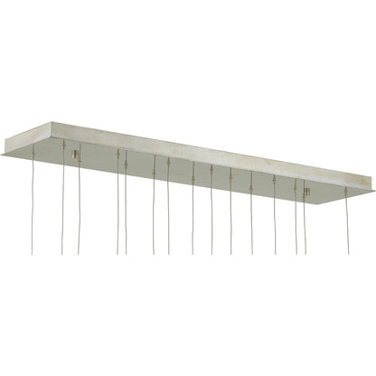 Dove Linear Pendant by Currey and Company in painted silver, white. Made from metal, ceramic in a modern style.