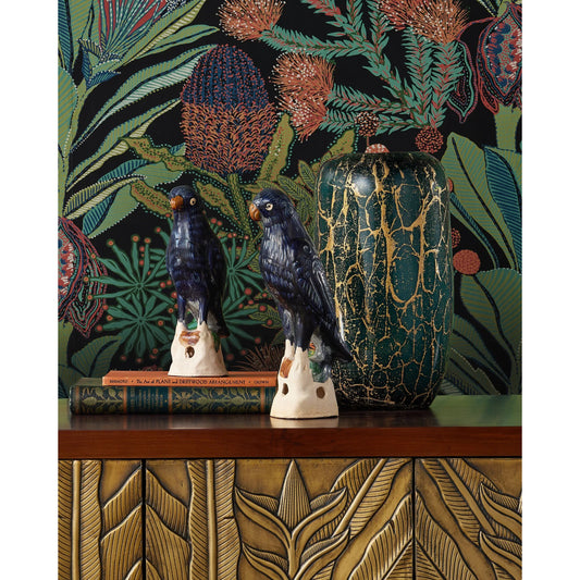 Vitry Vase by Currey and Company in green, gold. Made from glass, gold powder in a unique style.