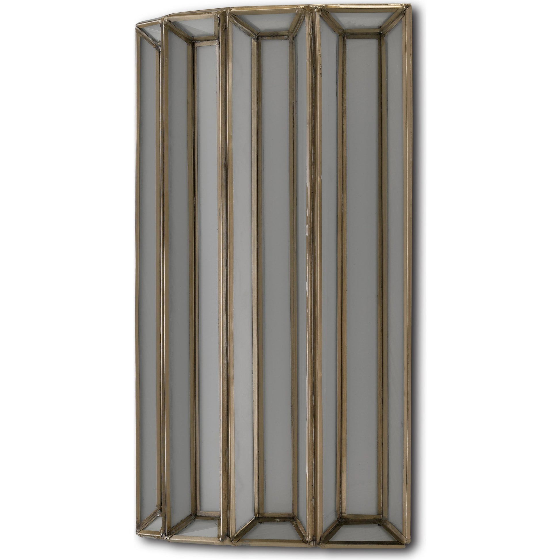 Daze Wall Sconce by Currey and Company in antique brass, white. Made from iron, milk glass in a transitional style.