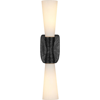 Burrows Bath Wall Sconce by Currey and Company. Made from glass, brass in a modern style.