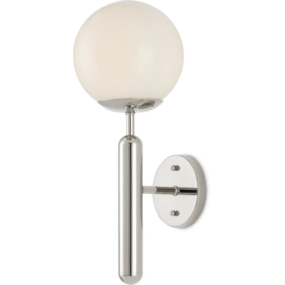 Barbican Single-Light Wall Sconce by Currey and Company. Made from metal, glass in a modern style.