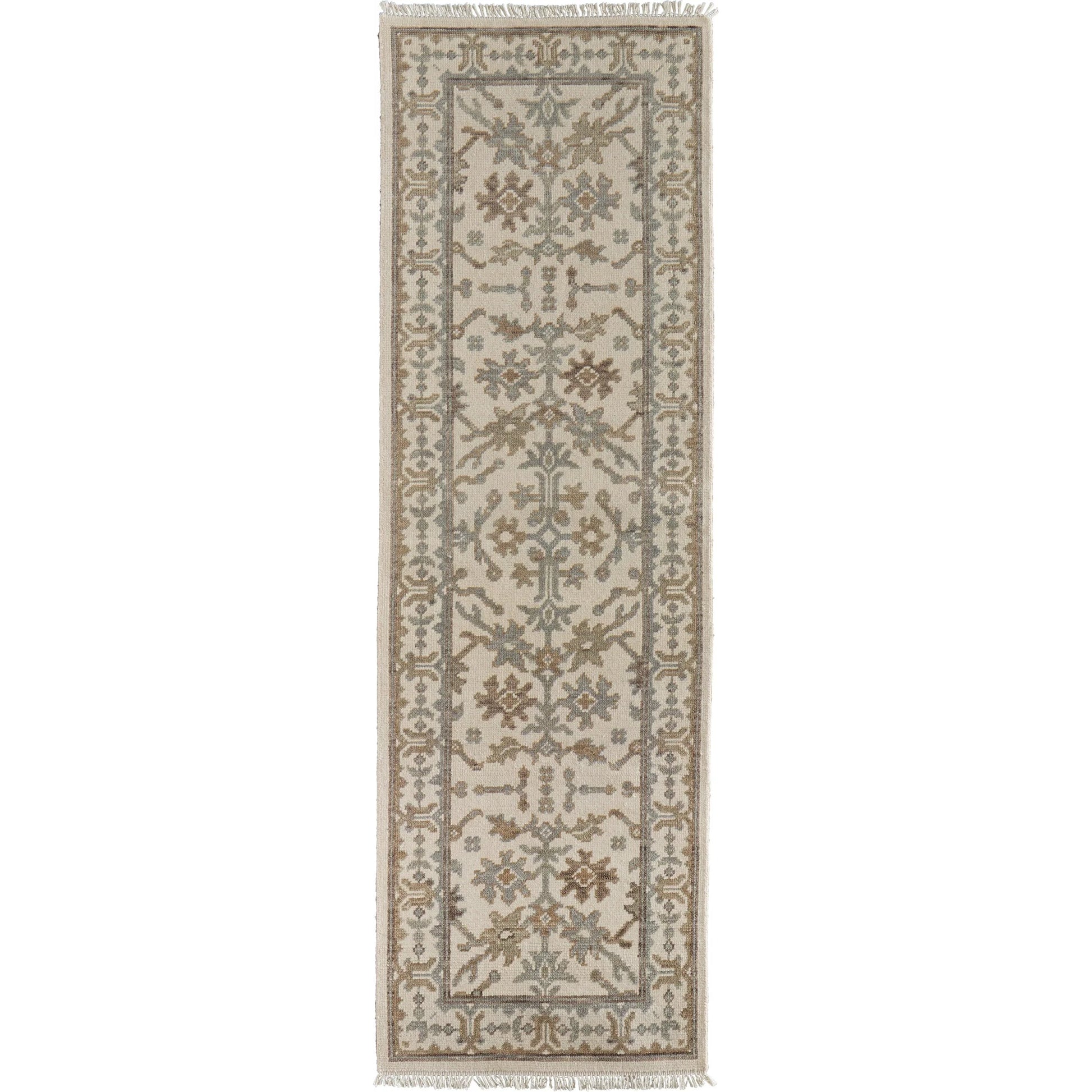 Karina Transitional & Botanical Rug - 90969G5F by Feizy in ivory, gray, brown. Made from wool in a unique style.
