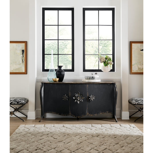 Bien Ame Buffet by Hooker Furniture in porte noir. Made from oak veneers in a traditional style.