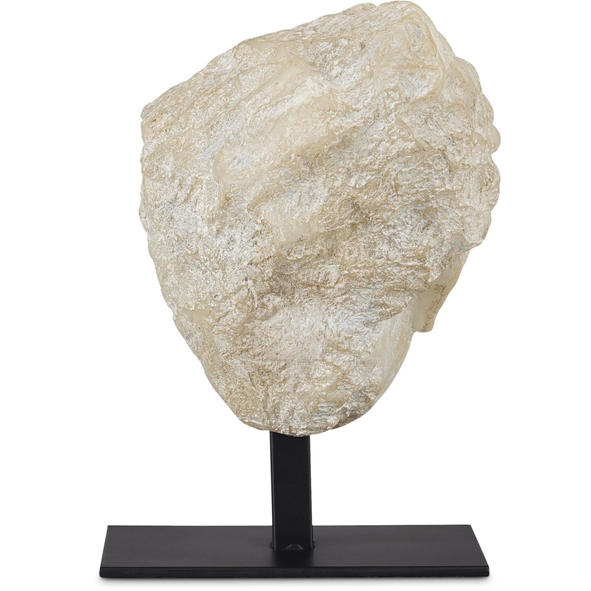 Greek Princess Head Fragment by Currey and Company in aged beige, black. Made from composite, metal in a traditional style.