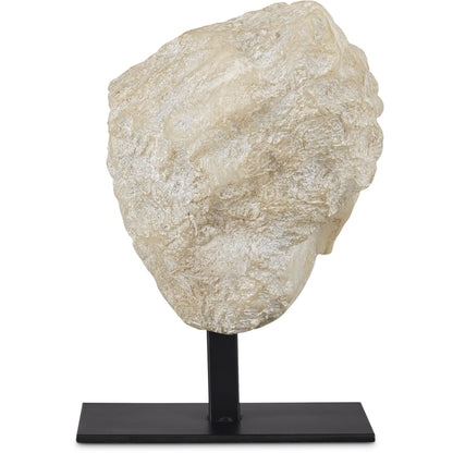 Greek Princess Head Fragment by Currey and Company in aged beige, black. Made from composite, metal in a traditional style.