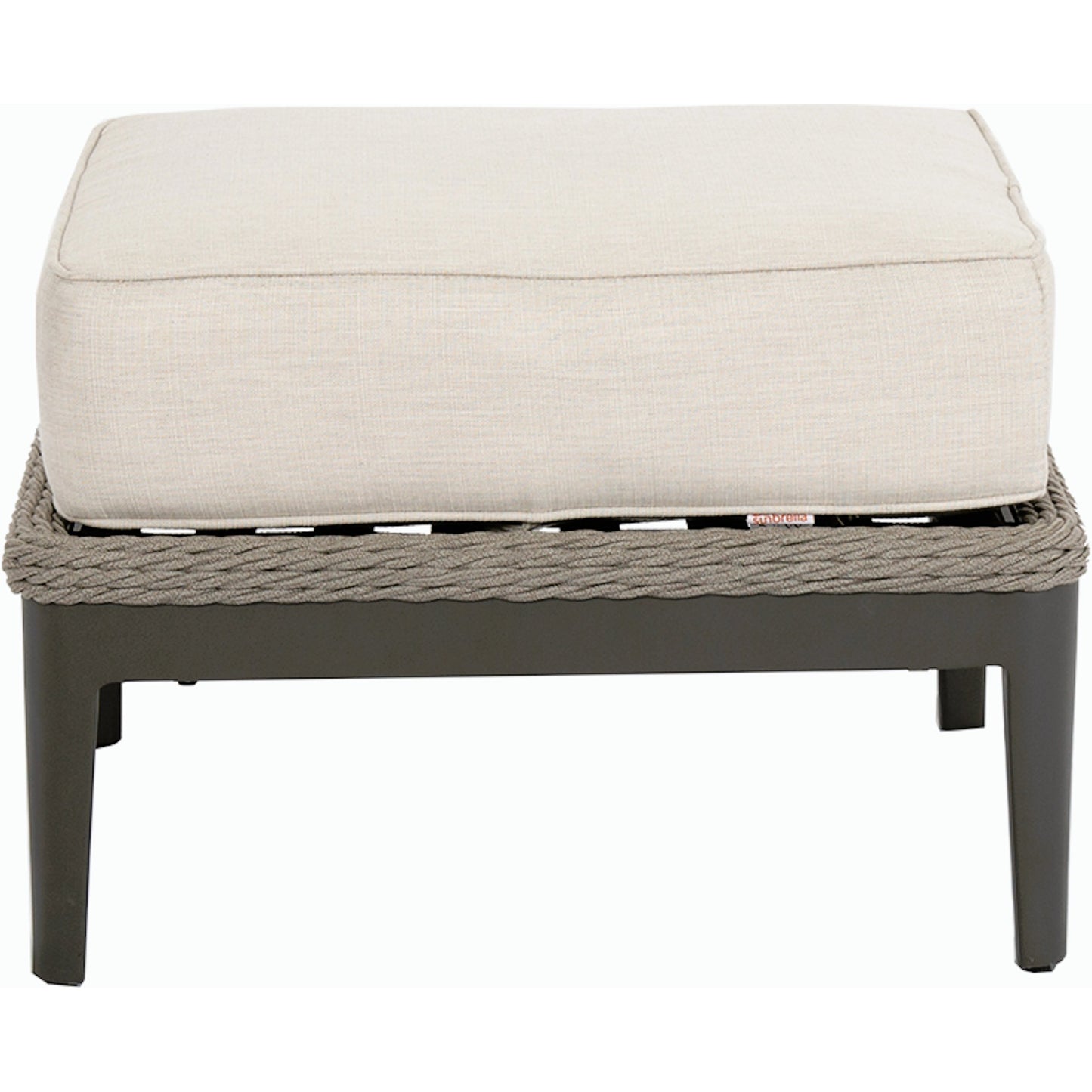 004 SI-2167090 | Additional Silo | Marbella Outdoor Ottoman by Sunset West in graphite. Made from olefin rope in a modern style.