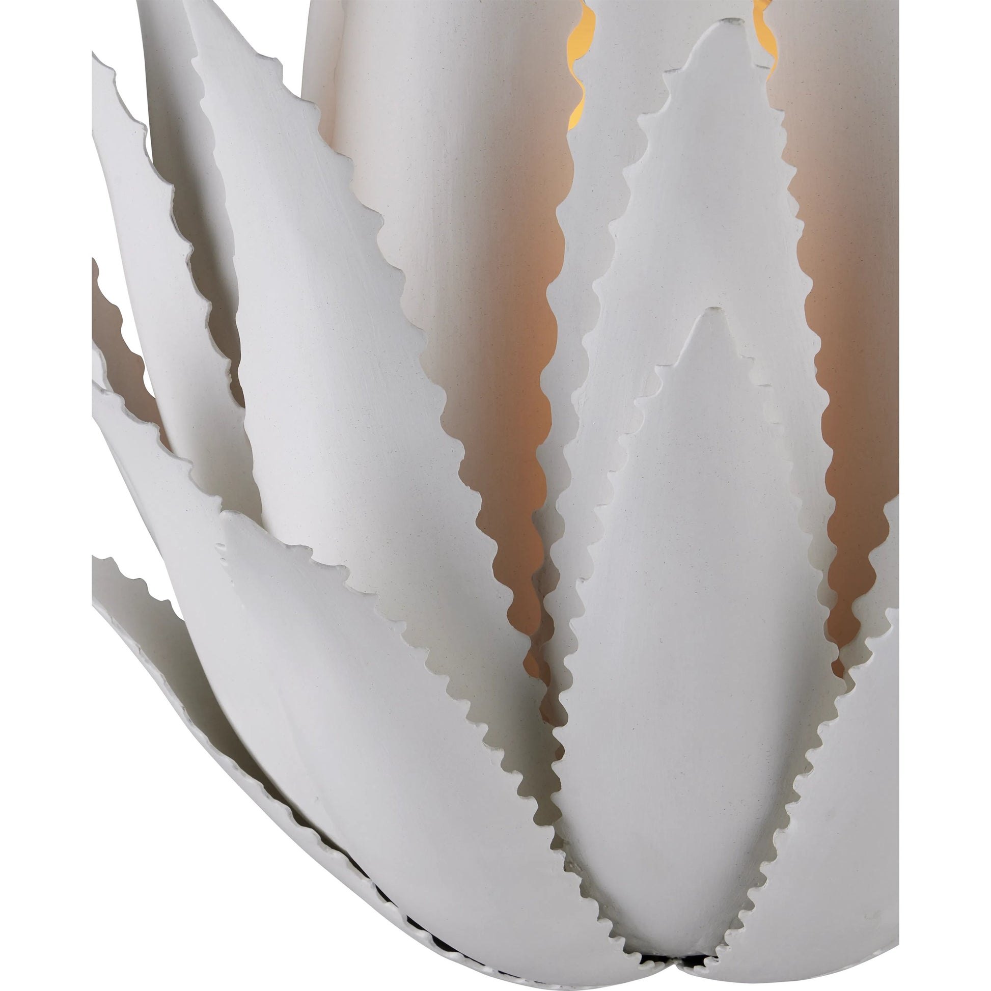 Agave Wall Sconce by Currey and Company in gesso white. Made from wrought iron in a modern style.