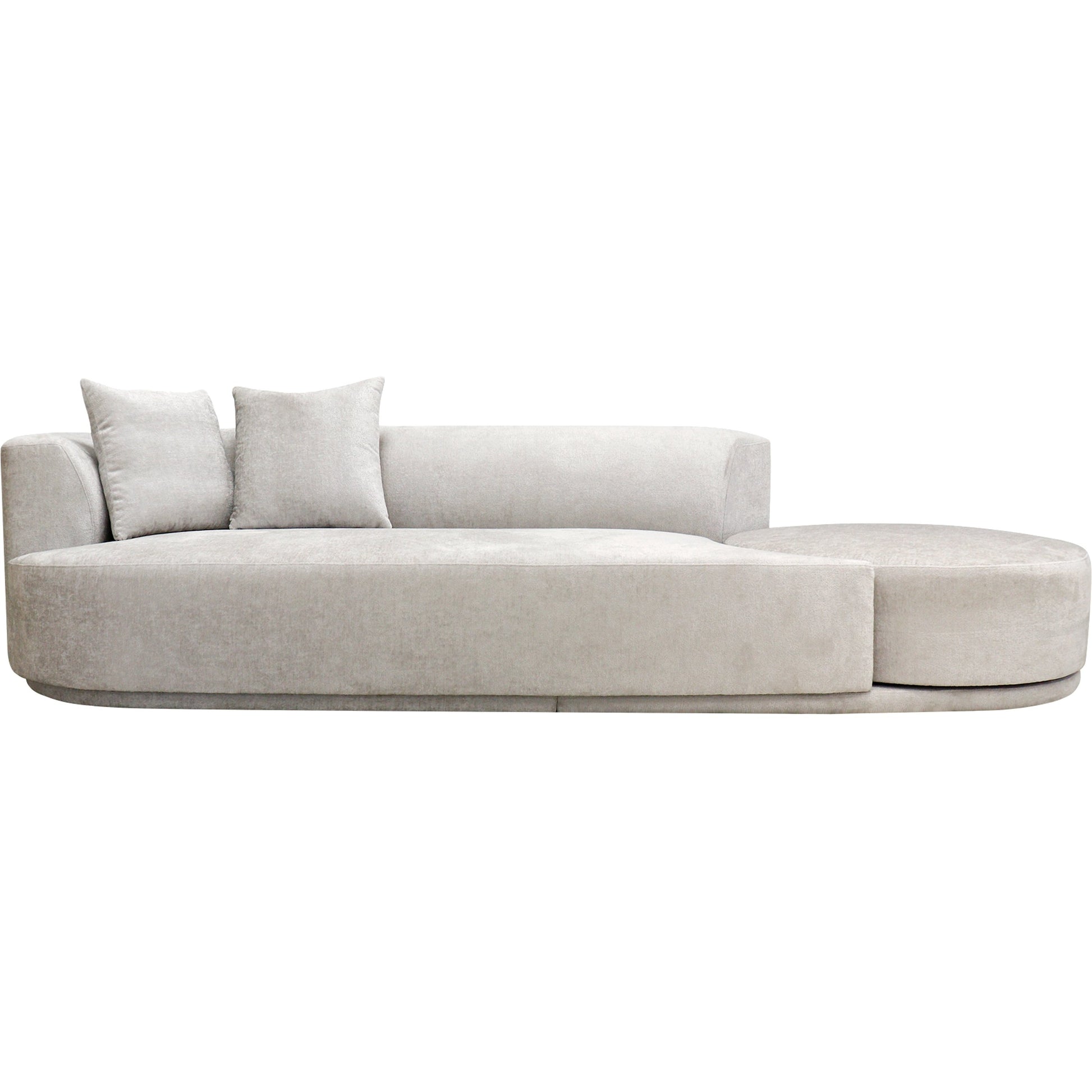 Cielo Sofa by Pasargad Home in beige. Made from polyester fabric in a modern style.