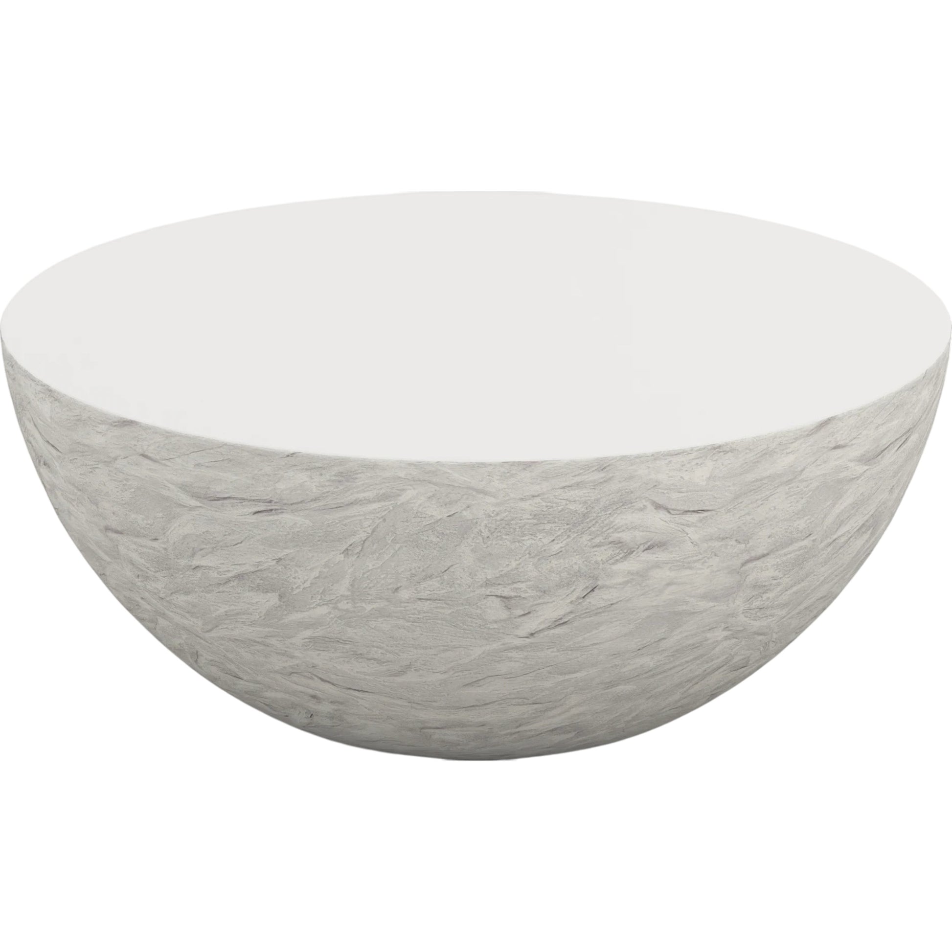 Antique Outdoor Stone Bowl Coffee Table by Sunset West in stone. Made from gfr concrete in a modern style.