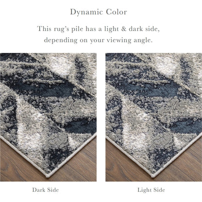 Micah Chevron Rug - 3048F by Feizy in black, gray, silver. Made from polyester, polypropylene in a unique style.