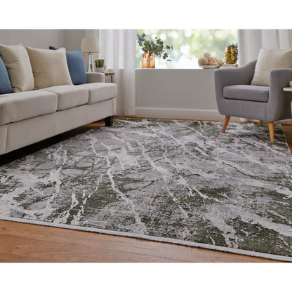 Cadiz Rug - 86639N6F by Feizy in gray, green, taupe. Made from viscose, acrylic in a unique style.