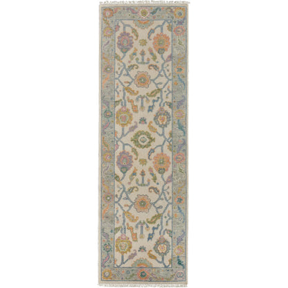 Karina Transitional & Botanical Rug - 90969G9F by Feizy in ivory, orange, blue. Made from wool in a unique style.