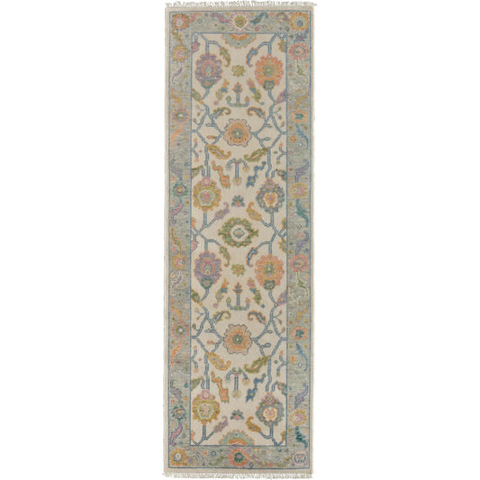 Karina Transitional & Botanical Rug - 90969G9F by Feizy in ivory, orange, blue. Made from wool in a unique style.