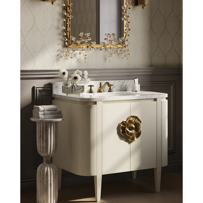 Forget-Me-Not Mirror by Currey and Company. Made from crystal, metal, glass in a modern style.