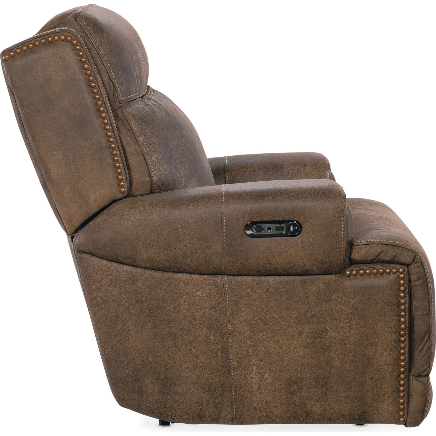 005 SI-2029071 | Additional Silo | Wheeler Power Recliner by Hooker Furniture in seville timber. Made from leather, seville timber (aniline). seville timber features natural hallmarks of the trail such as fat wrinkles healed scars, scratches, mite marks. w