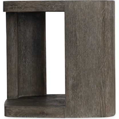 Boyle Side Table by Bernhardt in porcini. Made from wood in a transitional style.